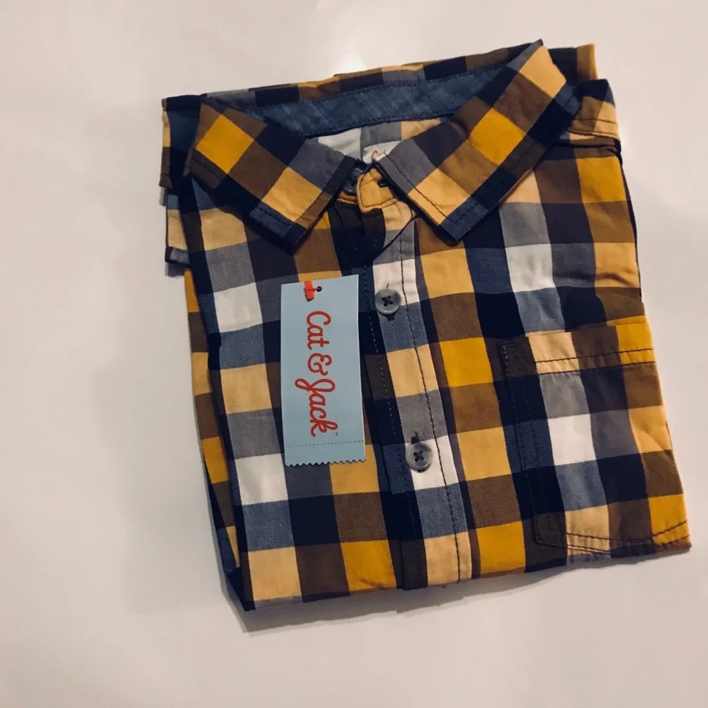Retro Vintage Boys husky button down shirt  ✨HP🦖 Deadstock NWT kidcore academia